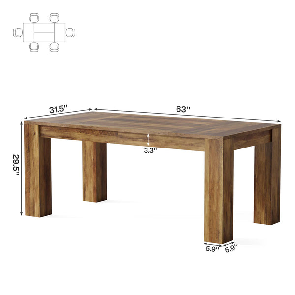 English Elm Executive Home Office Desk with Warm Wood Grain Finish and Spacious 63 Inch Worksurface T3971P463766