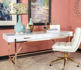 OSP Home Furnishings Broadway Desk White/Gold