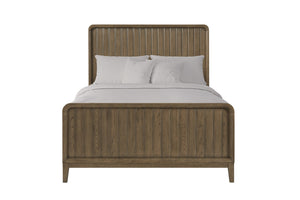 English Elm Full Elm Veneer Bed Peppercorn Finish – Modern Vertical Panel Headboard, Rounded Edges, Durable MDF Frame Light Brown 59.75 L x 43 W x 6 H B2699S00108