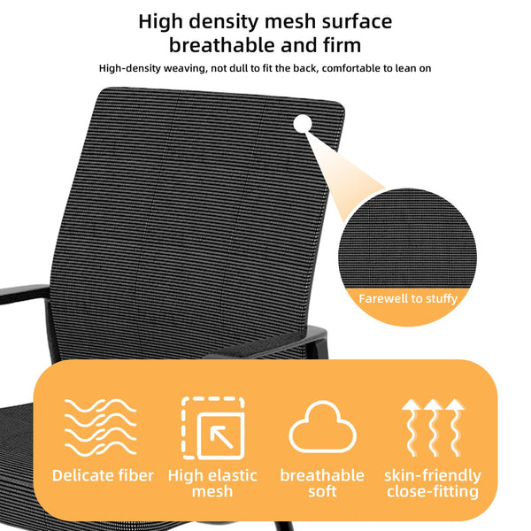 English Elm Minimalist breathable mesh office chair with curved support, cushioned seat, stable iron frame for long workdays Black W1935P338542