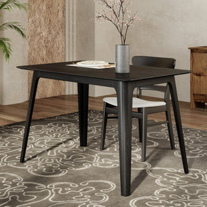 English Elm [video] Mid-century Modern Dining Table Rubberwood Splayed Legs Faux Grain Top Seats Four N759P222557B