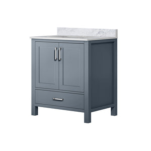 English Elm Dark Grey Bath Vanity With Elegant Carrara Marble Top - Stylish Storage Solution For Modern Bathrooms B2731P258782