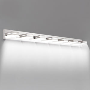 English Elm Modern Chrome Led Vanity Light - 7-Light Wall Sconce For Bathrooms, Energy-Efficient & Easy Install W2312P374923