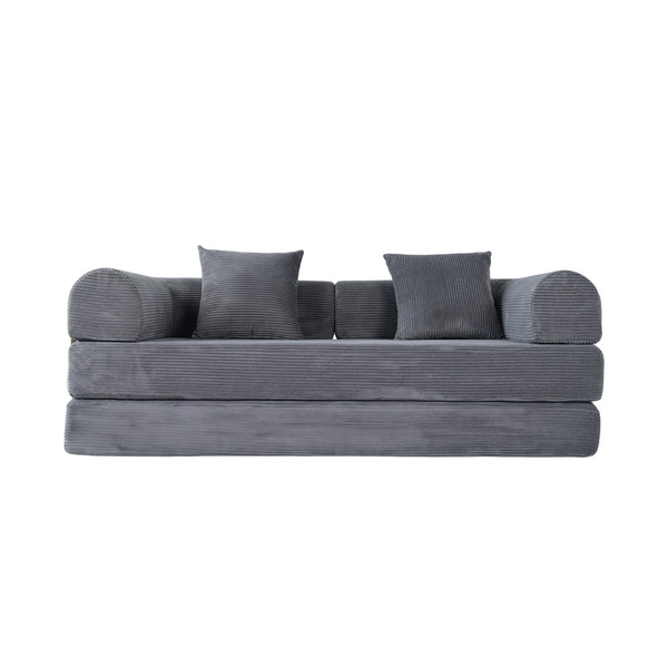 English Elm 2-in-1 Foldable Cloud Sofa Bed Plush Faux Fur Memory Foam Sleeper for Apartments W3422S00004