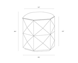 Sunpan Ashanti Storage Ottoman - Luxurious Geometric Design with Elegant Storage Solutions for Your Space Small - 16.5W x 16.5D x 18H