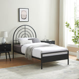 English Elm Walker Edison - Contemporary Metal Arch Twin Bed – Black