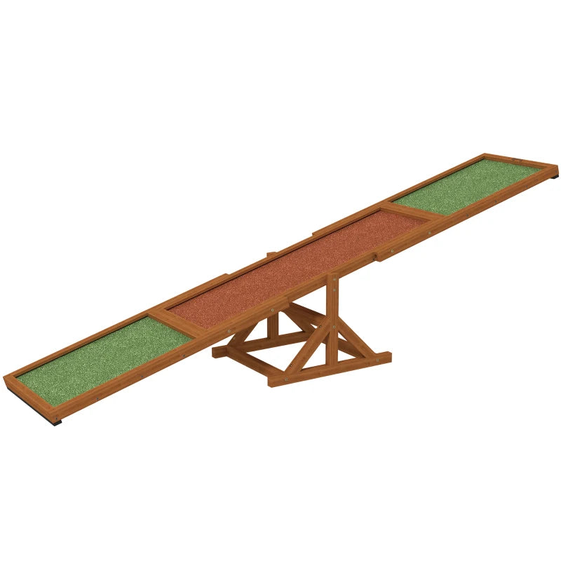 English Elm Wooden Fir Dog Agility Seesaw with Anti-slip Surface for Backyard Training Courses T3971P435580