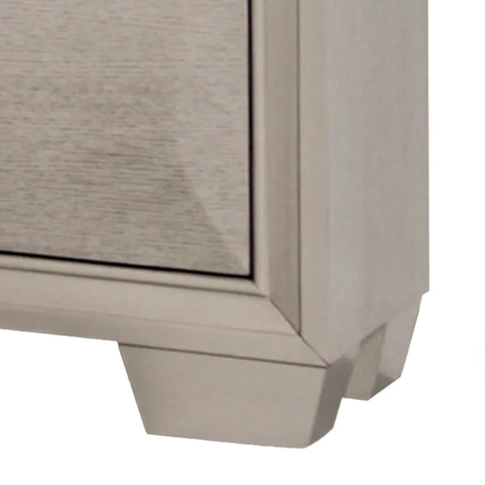 English Elm Transitional Solid Wood Nightstand with Dovetail Drawers and Felt Lining for Bedroom White Oak B2741P435294