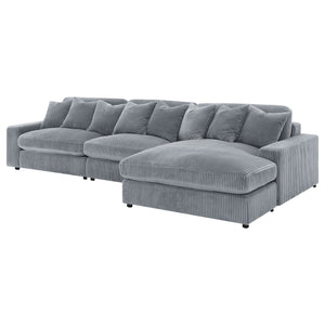 English Elm Cassidy Corduroy Sectional with Chaise Lounge for Relaxed Living Room Comfort B062S01422