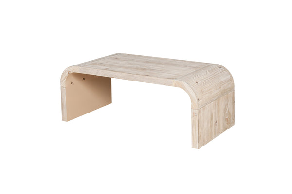 English Elm Farmhouse Art Deco Coffee Table Curved Apron Wood Distressed Antique Living Room W1445P331901
