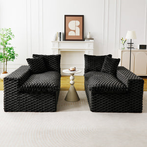 English Elm Luxury Turtle Velvet Multifunctional Sofa - Modular 4-Seat Design, Ergonomic Sponge Cushions, 400lbs Capacity, Stylish Living Room Centerpiece W3371S00035