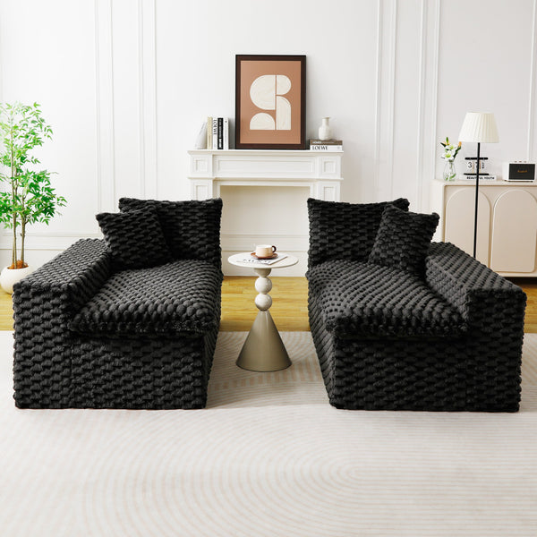 English Elm Luxury Turtle Velvet Multifunctional Sofa - Modular 4-Seat Design, Ergonomic Sponge Cushions, 400lbs Capacity, Stylish Living Room Centerpiece W3371S00035