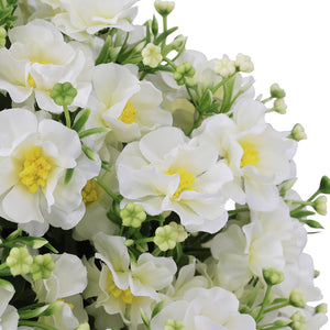 English Elm 24-inch Faux Snow Lotus Potted Arrangement Uv Resistant Lifelike Floral Set of Two Green,White W2945P458455