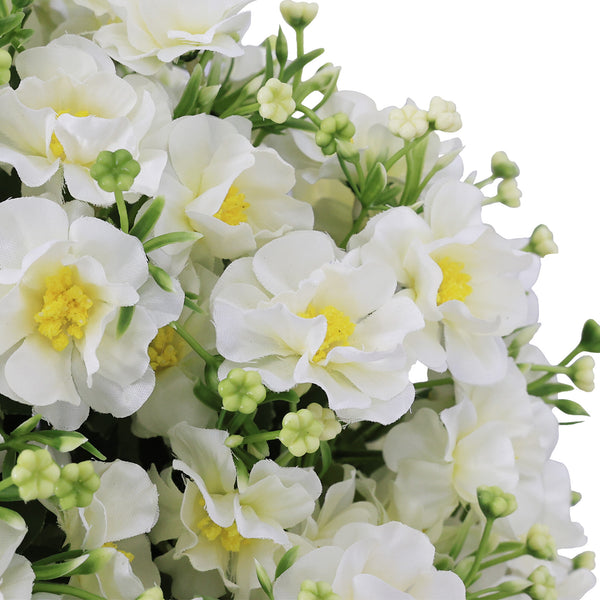 English Elm 24-inch Faux Snow Lotus Potted Arrangement Uv Resistant Lifelike Floral Set of Two Green,White W2945P458455