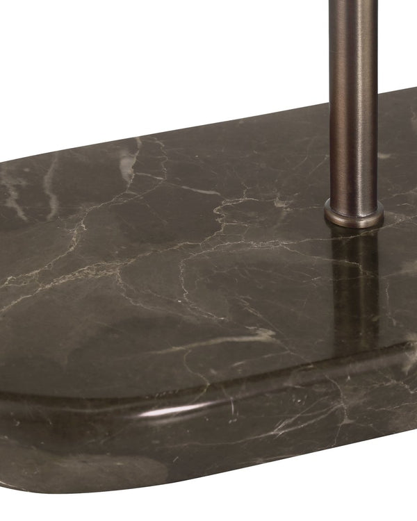 Currey & Company Museum Desk Lamp - Mid-century Modern Design With Marble Base, Rattan Shade & Dark Bronze Finish Black Marble ,Metal 6000-1017-currey-company