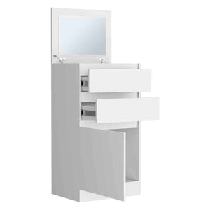 English Elm Dresser Asturias Jewelry Organizer With Mirror - Elegant White Finish For Stylish Storage & Display B092122858