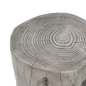 English Elm Mgo Tree Stump Side Table Lightweight Concrete Gray Wood Grain Finish Outdoor Indoor N776P372339G