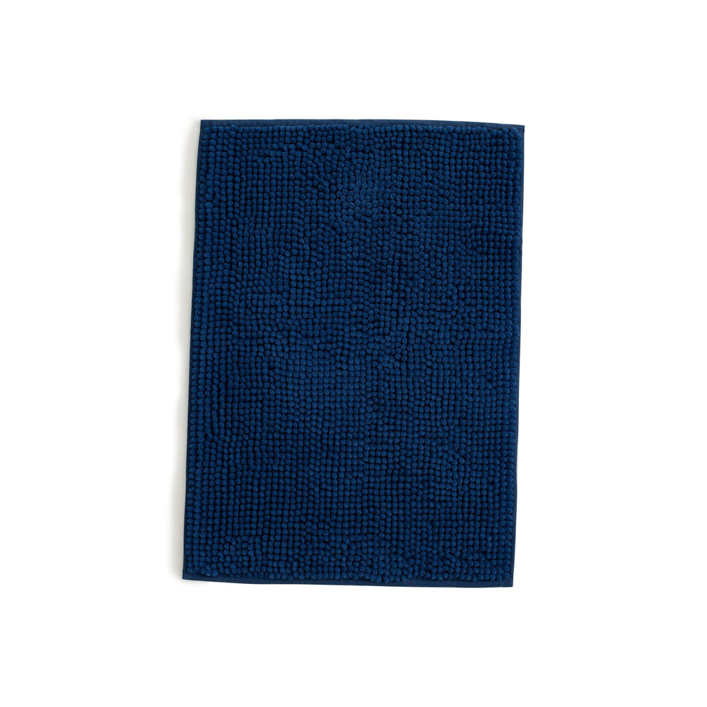 English Elm Linenspa Chenille Bath Mat 17X24 - Soft Navy, Quick-Dry, Non-Slip, Cozy Comfort For Any Space B350P394834