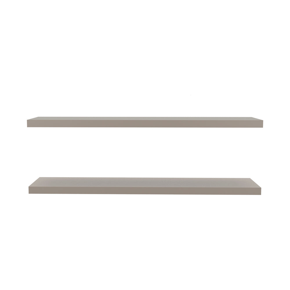 English Elm Floating Shelf Lyle Taupe - Set of 2 Engineered Wood Wall Shelves 47" Space-Saving Modern Decor B092P238742