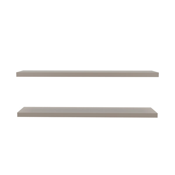English Elm Floating Shelf Lyle Taupe - Set of 2 Engineered Wood Wall Shelves 47" Space-Saving Modern Decor B092P238742