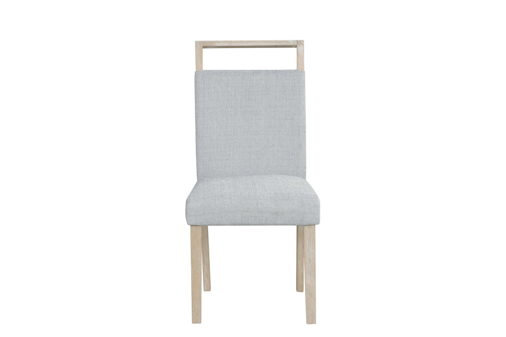 English Elm 2pc Gray Fabric Dining Chair Set with Full Cushion Seating for Modern Rooms B011P427919