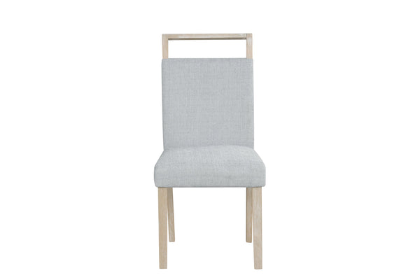 English Elm 2pc Gray Fabric Dining Chair Set with Full Cushion Seating for Modern Rooms B011P427919