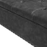 Madison Park Lindsey Traditional Tufted Square Cocktail Ottoman MP101-1137 Charcoal