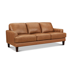 English Elm Cassia Leather Sofa with Top-Grain Seating, Pocket Coil Cushions, Feather-Memory Comfort & Durable Frame B2705P338096