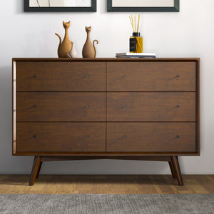 English Elm Caroline Solid Wood Dresser with Tapered Legs for a Mid Century Modern Bedroom B183P201692