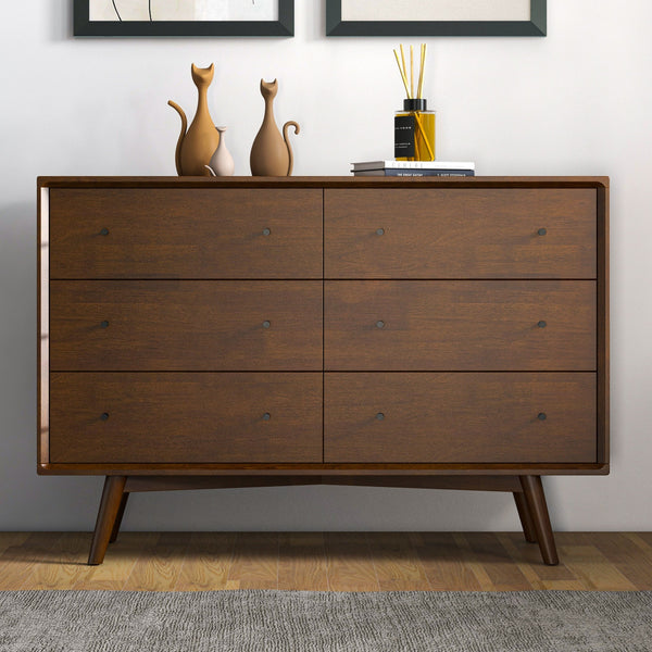 English Elm Caroline Solid Wood Dresser with Tapered Legs for a Mid Century Modern Bedroom B183P201692