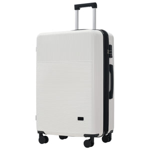 English Elm Luggage 5 Piece Hardside Abs Set with Front Access Carry on and Tsa Spinner Wheels White N732P391579K
