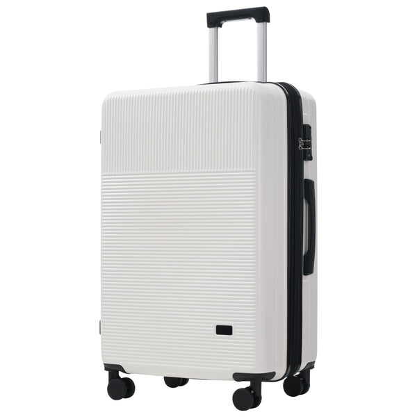 English Elm Luggage 5 Piece Hardside Abs Set with Front Access Carry on and Tsa Spinner Wheels White N732P391579K