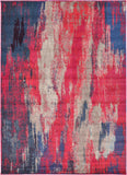 Unique Loom Jardin Lilly Machine Made Abstract Rug Red, Beige/Gray/Navy Blue/Red/Pink/Puce 8' 0" x 11' 4"