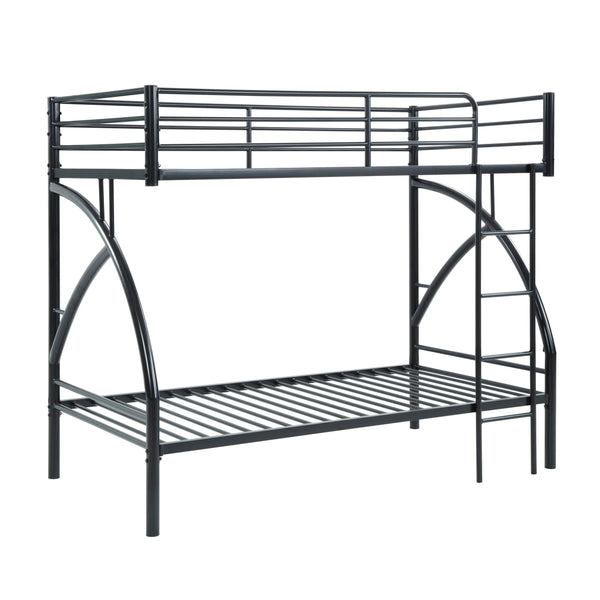 English Elm Black Metal Twin-Over-Twin Bunk Bed with Modern Lines, Sturdy Frame, Space-Saving Design for Kids Black 76.25 L x 45.25 W x 7.75 H B011P248589