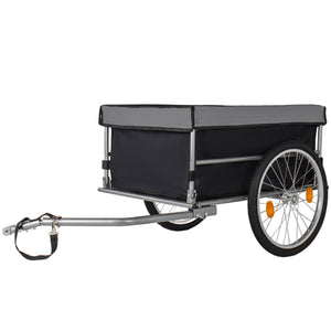 English Elm Foldable Bike Cargo Trailer with 20 Inch Tires Steel Frame and Weatherproof Oxford Cover Black W2932P405182