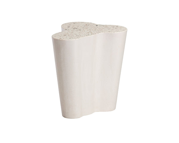 Sunpan Ava End Table - Contemporary Concrete Design with Unique Finish for Stylish Indoor or Outdoor Spaces Terrazzo