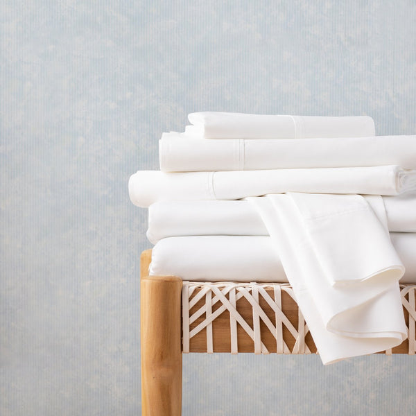 English Elm Linenspa Ultra-Soft 600Tc Cotton-Linen Blend Pillowcase Set For Queen Pillows, Classic White Comfort B350P394827