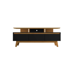 English Elm Yonkers 71" Modern Tv Stand With Open Shelves, Concealed Storage & Geometric Design For Living Rooms B365P398390-GIGA
