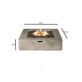 English Elm 12" H Concrete Outdoor Fire Pit Table