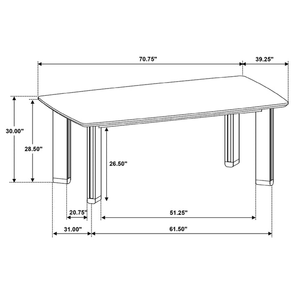 English Elm Crispin White Oak Veneer Rectangular Dining Table Seats Six for Modern Spaces B062P447971