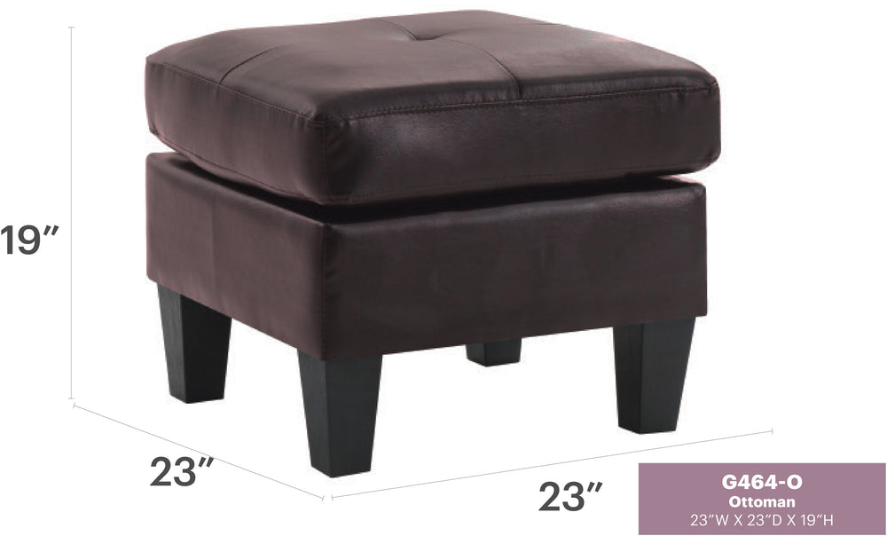 English Elm Elegant Dark Brown Casual Ottoman Compact PU Seat 19"H x23"W x23"D No Assembly Durable Stylish Accent B078108273