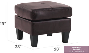 English Elm Elegant Dark Brown Casual Ottoman Compact PU Seat 19"H x23"W x23"D No Assembly Durable Stylish Accent B078108273