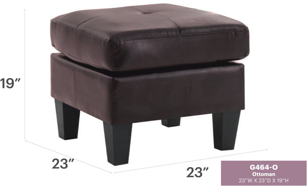 English Elm Elegant Dark Brown Casual Ottoman Compact PU Seat 19"H x23"W x23"D No Assembly Durable Stylish Accent B078108273