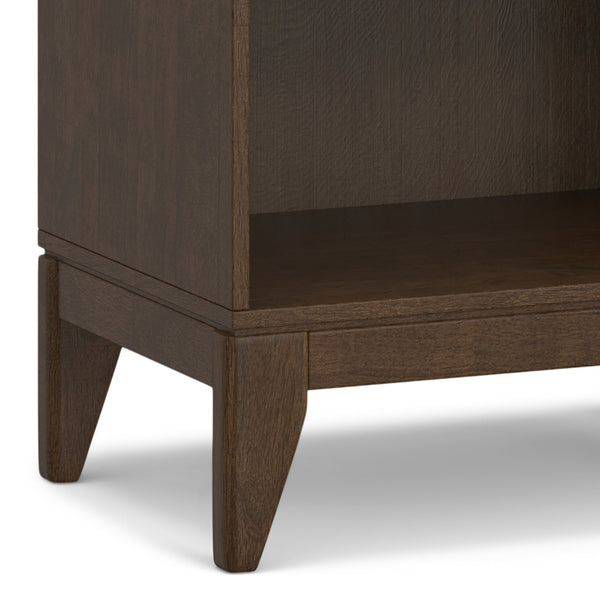 English Elm Harper Mid-Century 5-Shelf Bookcase in Walnut Brown – Solid Rubberwood, 4 Adjustable Shelves, 66" B136P238604