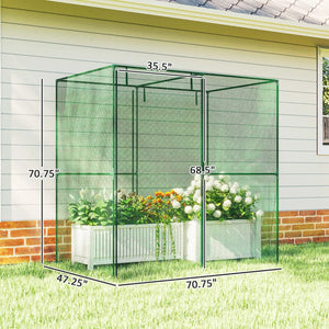English Elm Spacious Garden Crop Cage with Steel Frame Hdpe Mesh Cover and Roll up Zippered Door T3971P468263