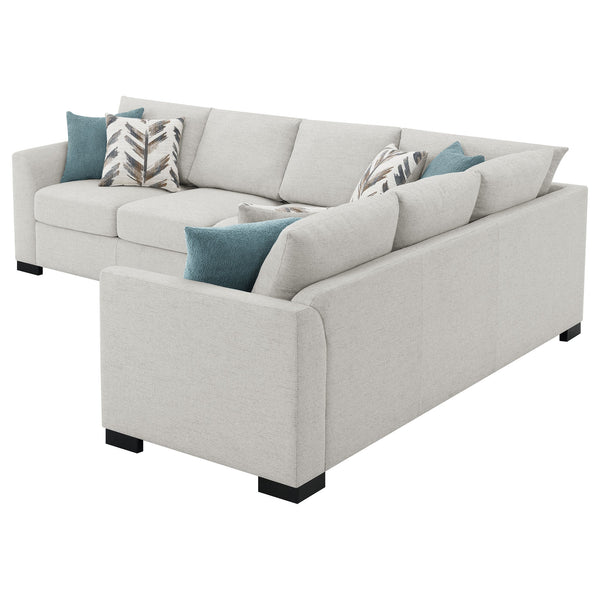 English Elm Radison Greige Fabric Sleeper Sectional with Hidden Pull-out Bed for Living Rooms B062S01405