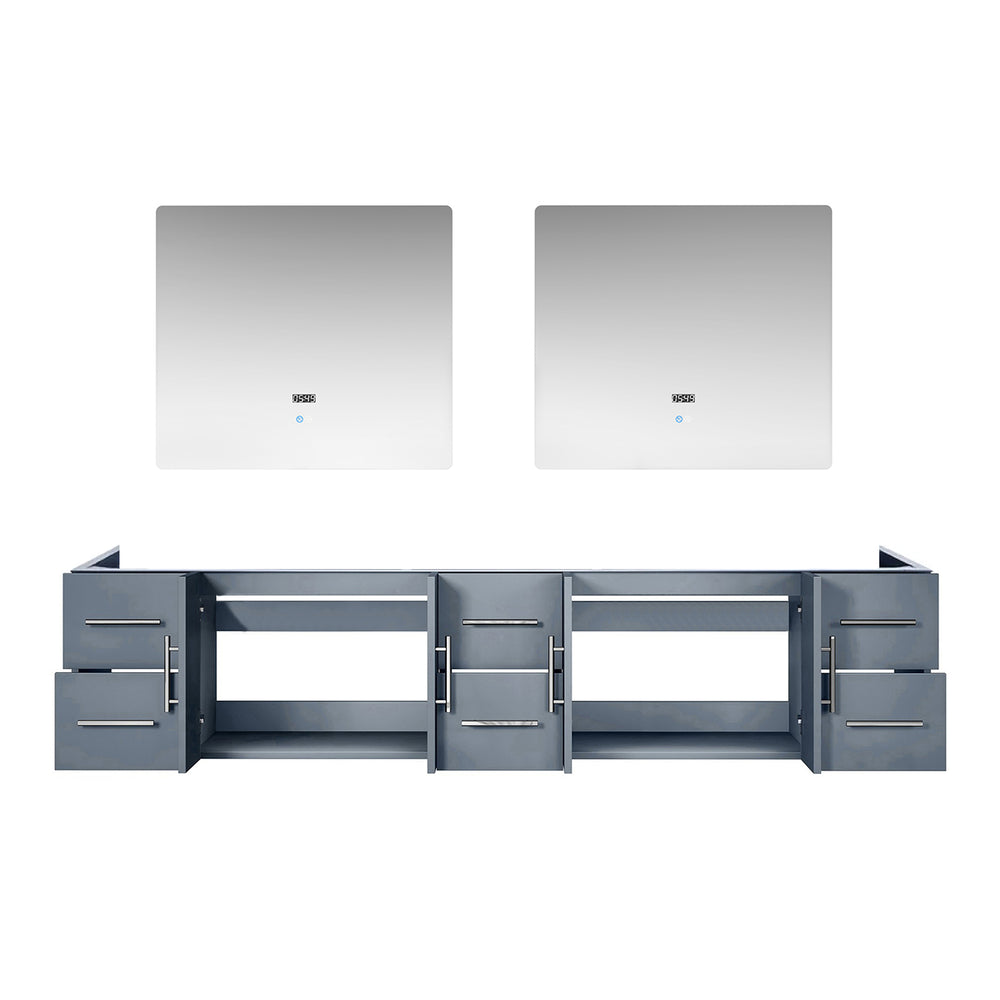 English Elm Dark Grey Double Bath Vanity Set With 36 In. Led Mirrors - Stylish Storage & Modern Design, 84 In. W B2731S00556