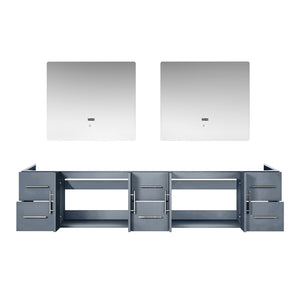 English Elm Dark Grey Double Bath Vanity Set With 36 In. Led Mirrors - Stylish Storage & Modern Design, 84 In. W B2731S00556