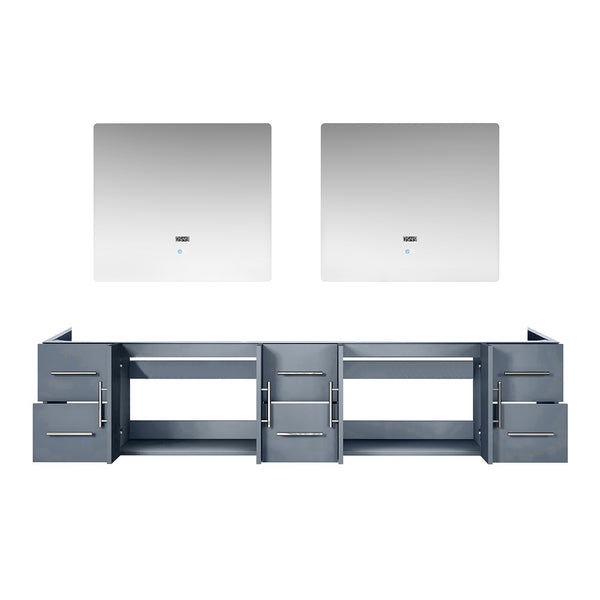 English Elm Dark Grey Double Bath Vanity Set With 36 In. Led Mirrors - Stylish Storage & Modern Design, 84 In. W B2731S00556