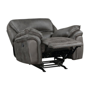 English Elm Plush Microfiber Rocker Recliner with Solid Wood Frame and Pocket Coil Cushioned Seat Gray B011P230437
